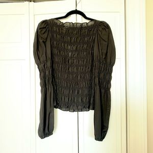 H&M Black Smocked Top